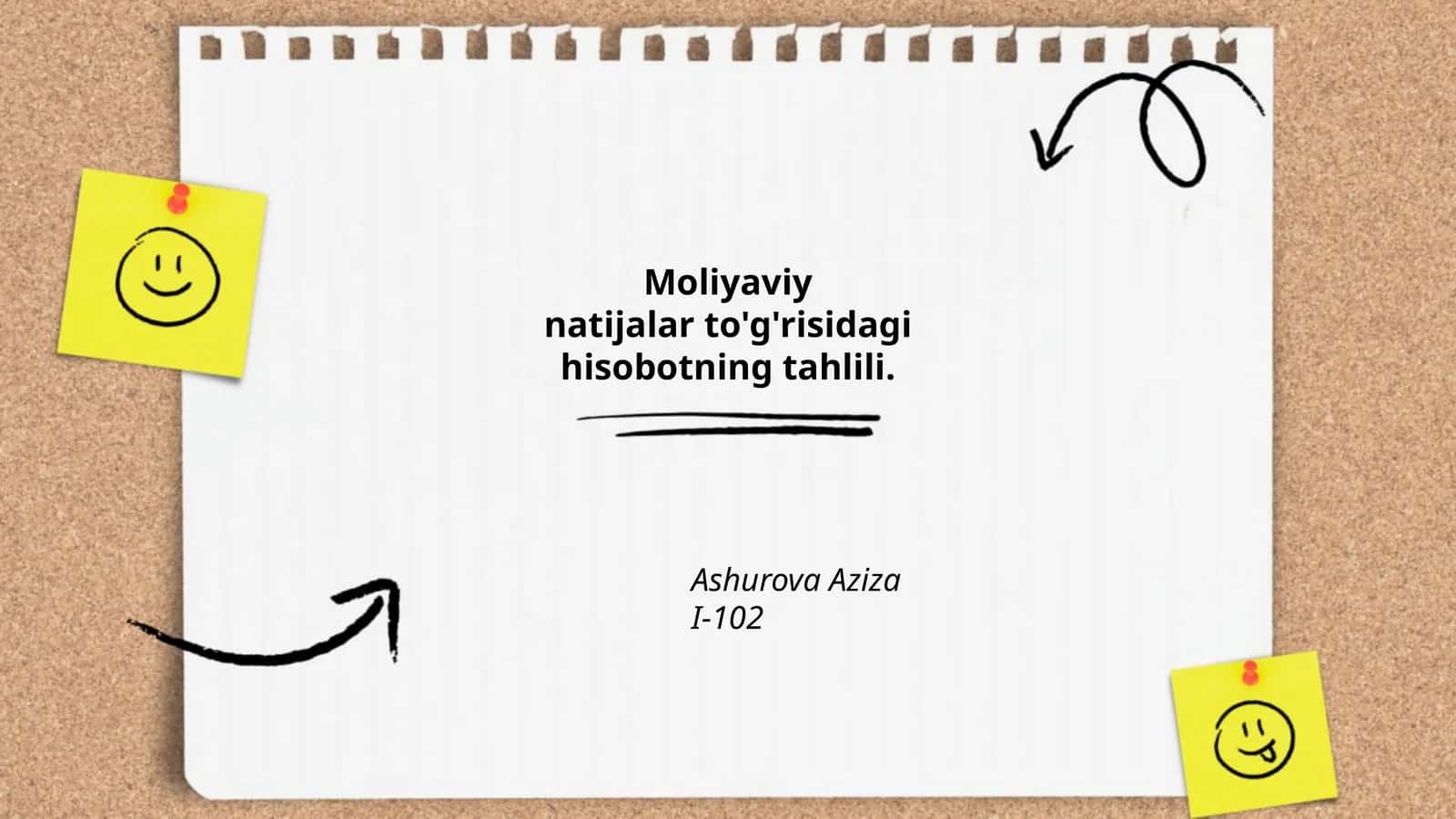 Moliyaviynatijalar to'g'risidagi hisobotning tahlili 1