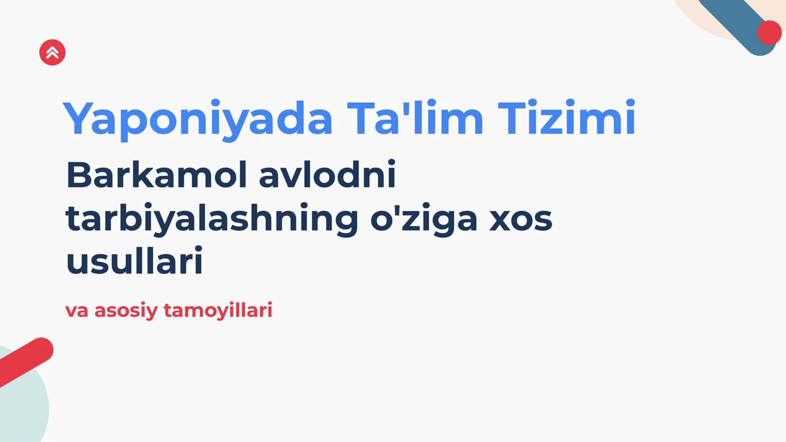 Yaponiyada Ta'lim Tizimi 1