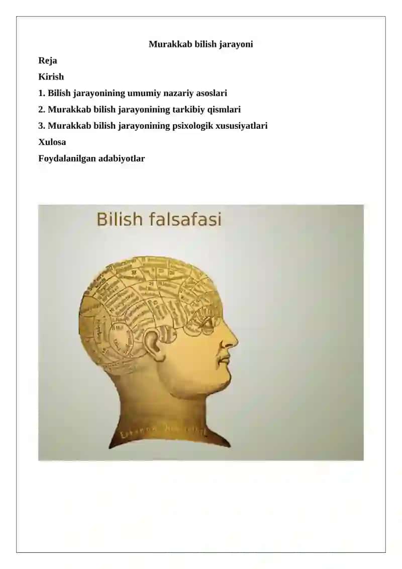 Murakkab bilish jarayoni