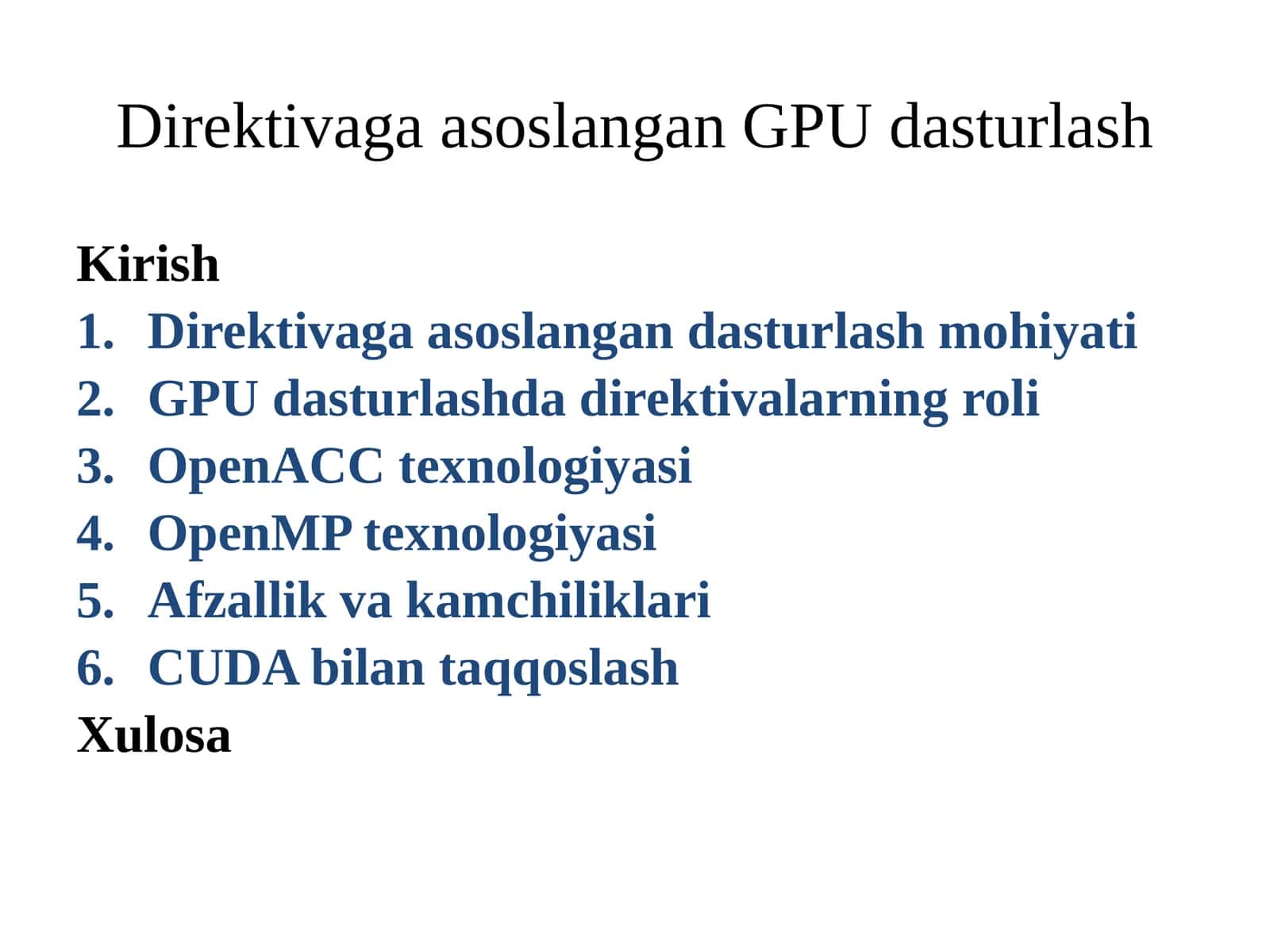 Direktivagaasoslangan GPU dasturlash 1