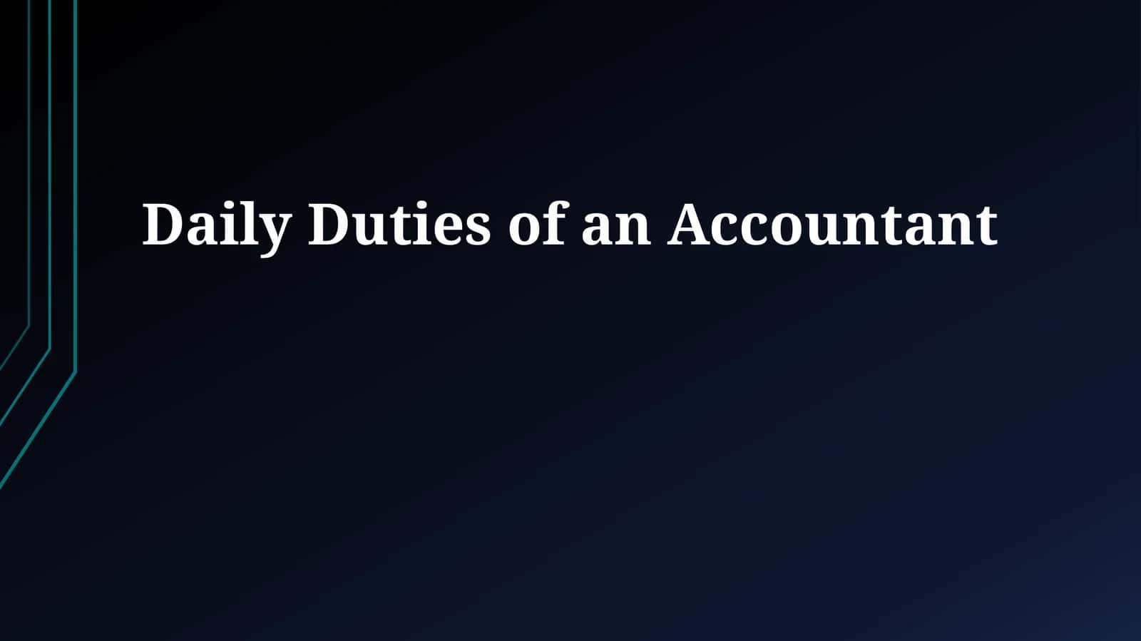 Daily Duties of an Accountant 1