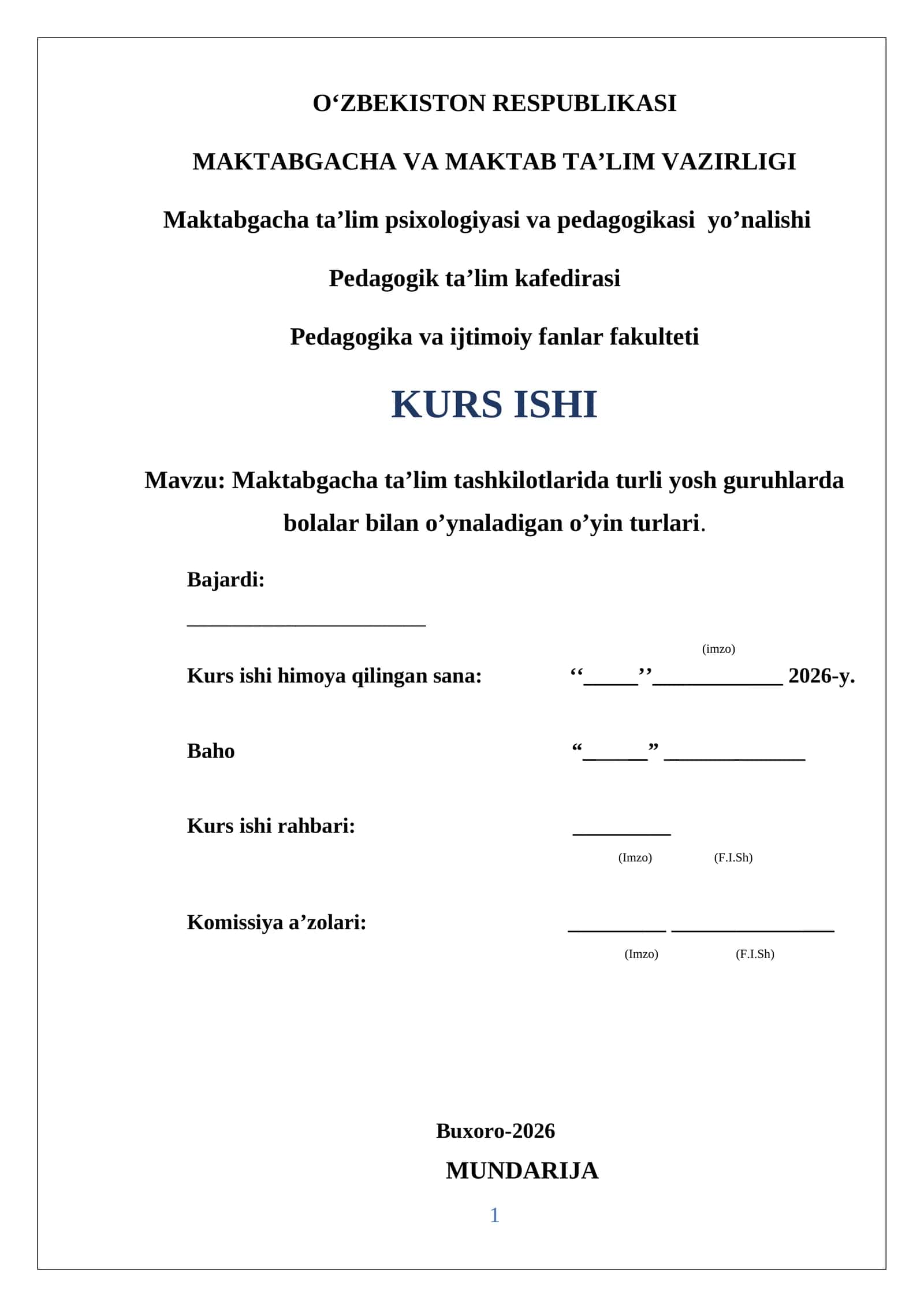 KURS ISHI 1