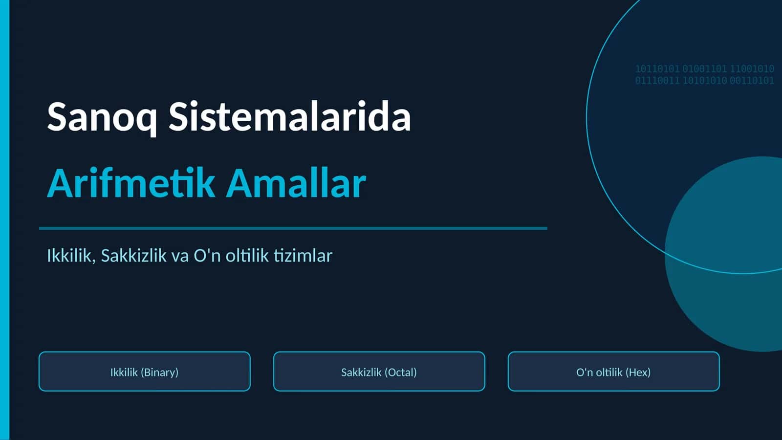 Sanoq Sistemalarida Arifmetik Amallar 1
