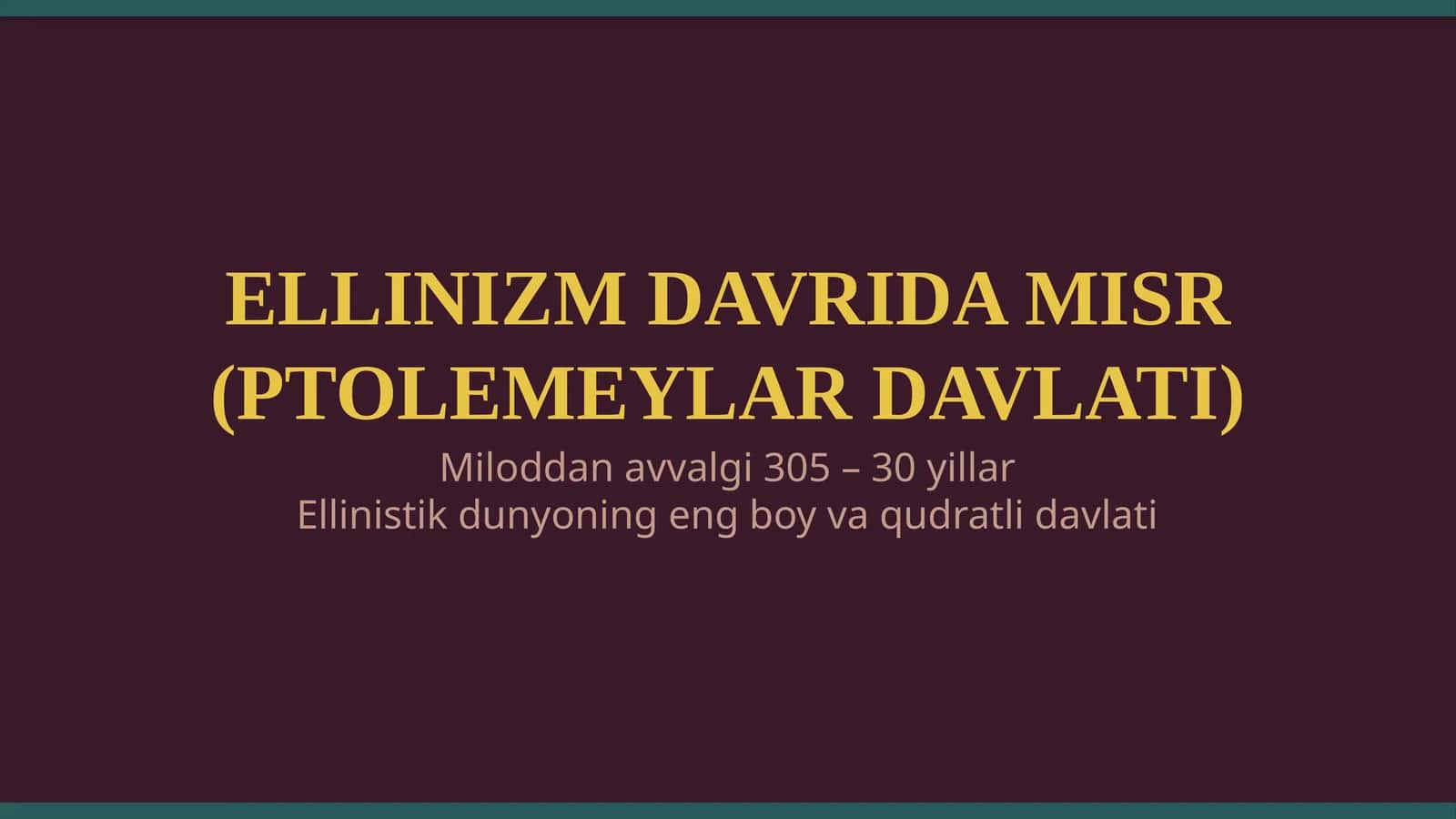 Ellinizm davrida Misr 1