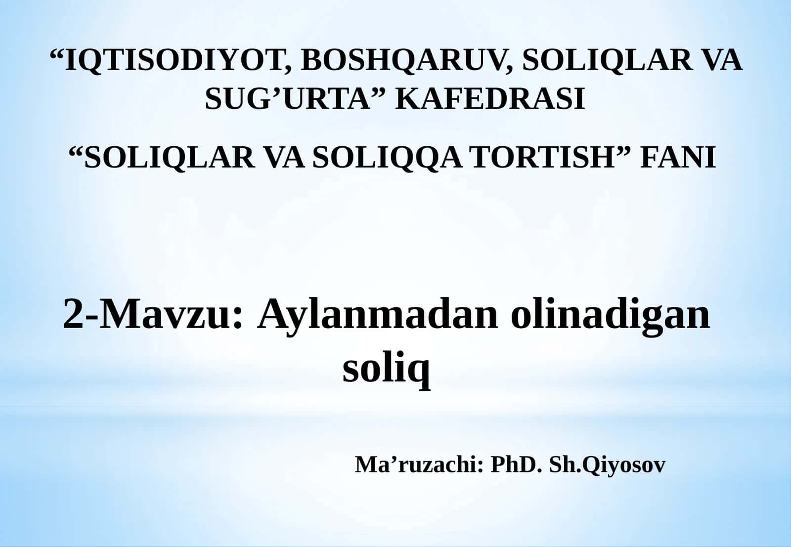 Aylanmadan olinadigan soliq 1