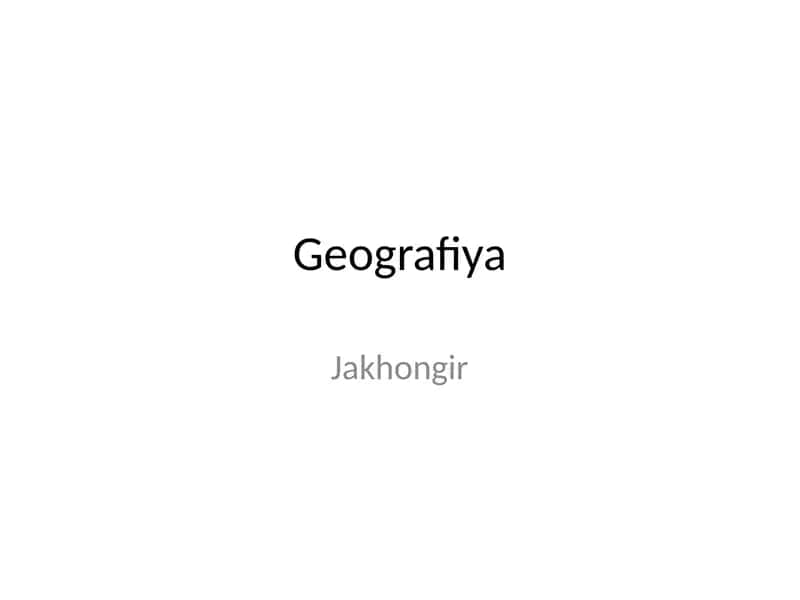 Geografiya 1