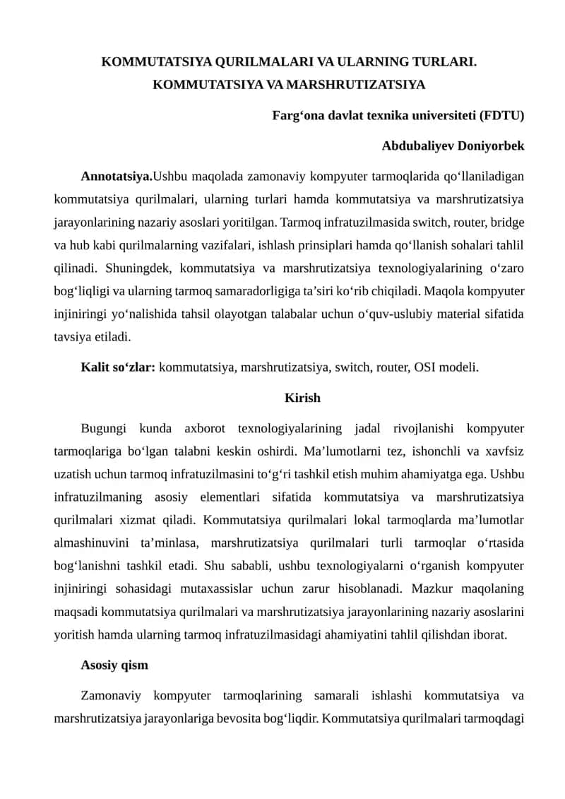 Kommunikatsiya qurilmalari va ularning turlari 1