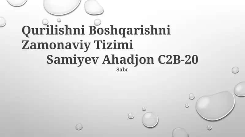 Qurilishni Boshqarishni Zamonaviy Tizimi 1