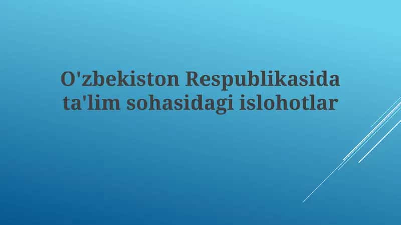 O'qituvchilarni tayyorlash va malakasini oshirish 1