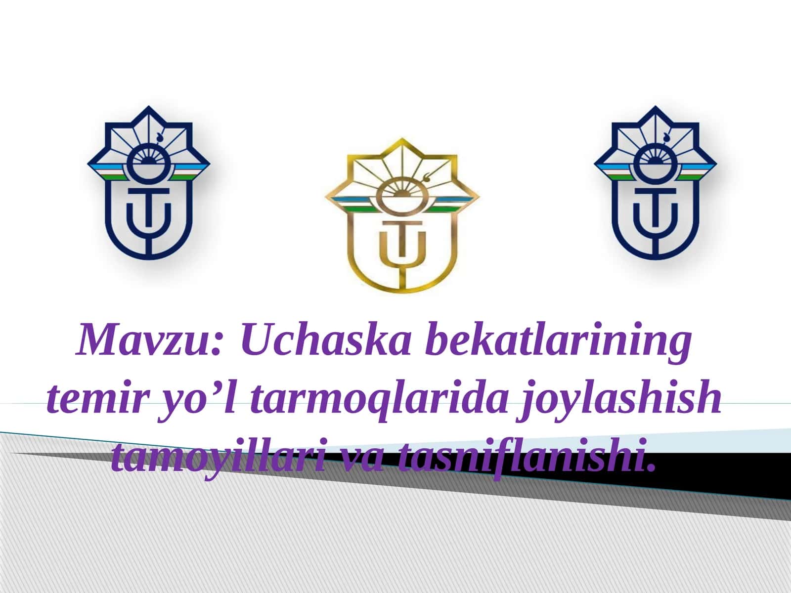 Uchaska bekatlarining temir yo’l tarmoqlarida joylashish tamoyillari va tasniflanishi 1