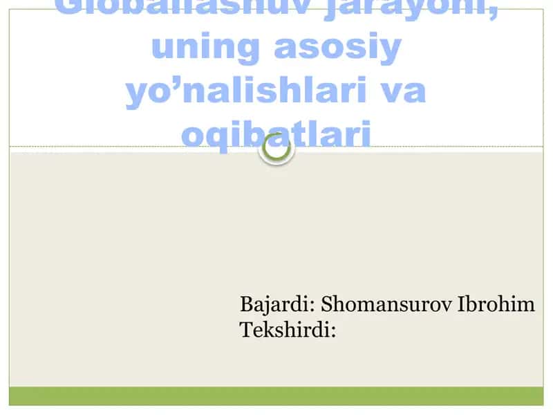 Globallashuvi 1