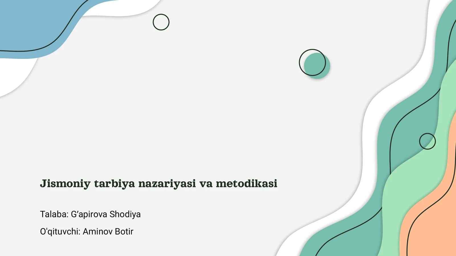 Jismoniy tarbiya nazariyasi va metodikasi 1