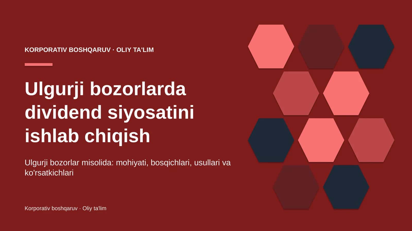 ulgurji bozorlarda dividend siyosatini ishlab chiqish 5609 1