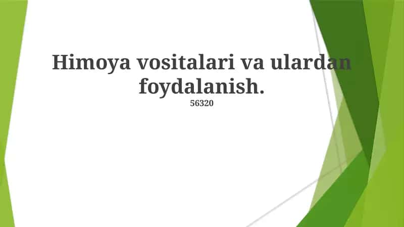 Shaxsiy Himoya Vositalari (SHV) 1