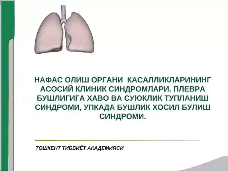 Плевра Бушлигига Хаво ва Суюклик Тупланиш Синдоми