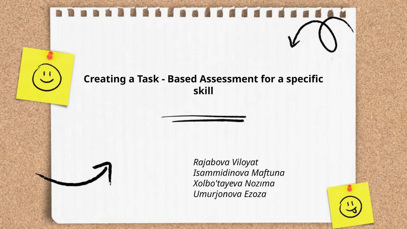 Task-Based Assessment for Specific Skill 1