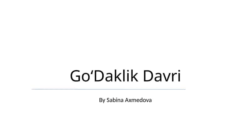 Go‘Daklik Davri 1