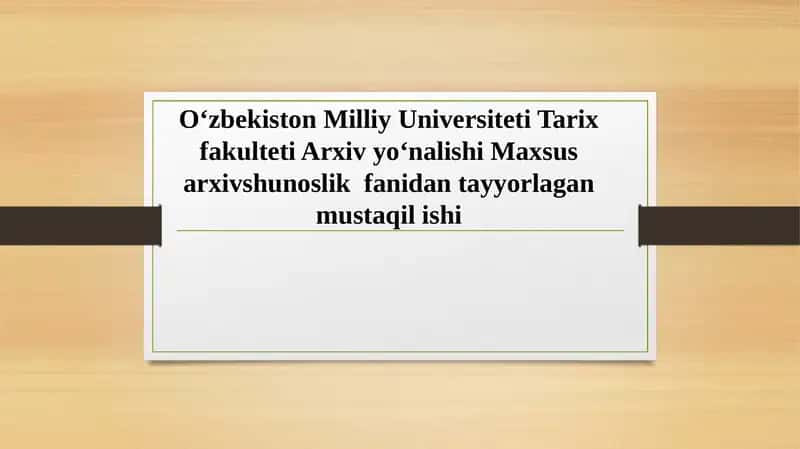 Numizmatika fanidan mustaqil ish 1