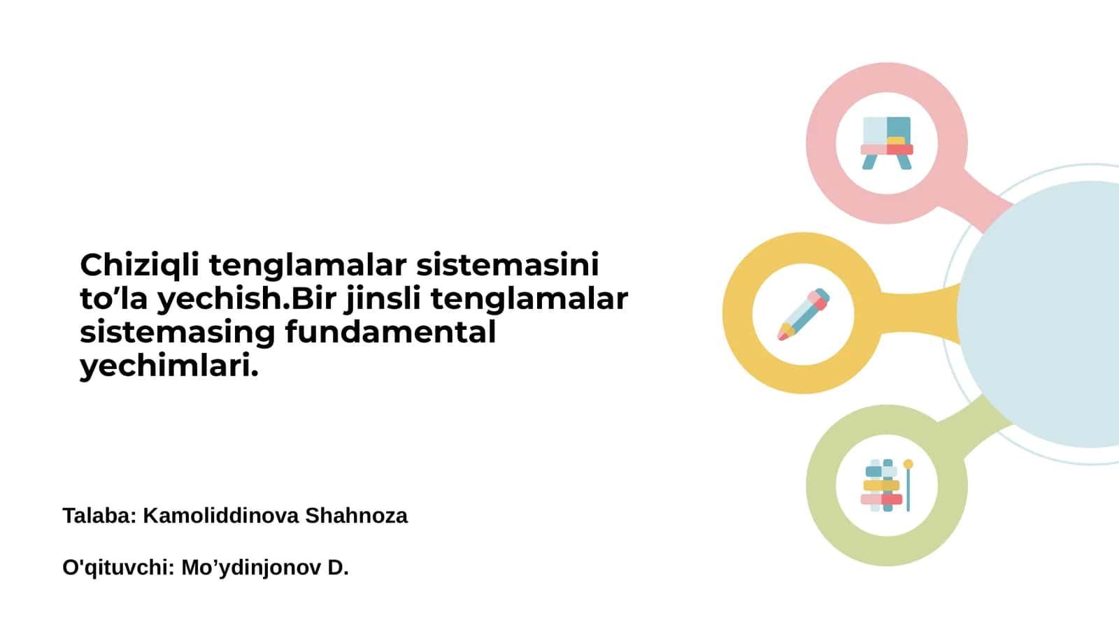 Chiziqli Tenglamalar Sistemasi 1