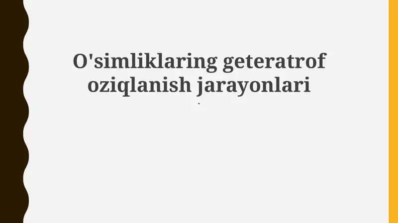 O'simliklarning Geteratrof Oziqlanishi 1