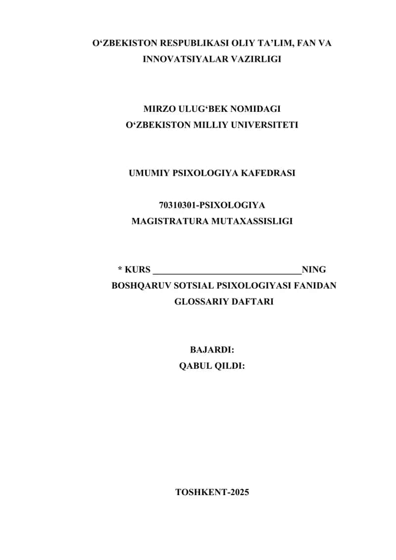 Glossariy Boshqaruv Sotsial Psixologiyasi 1