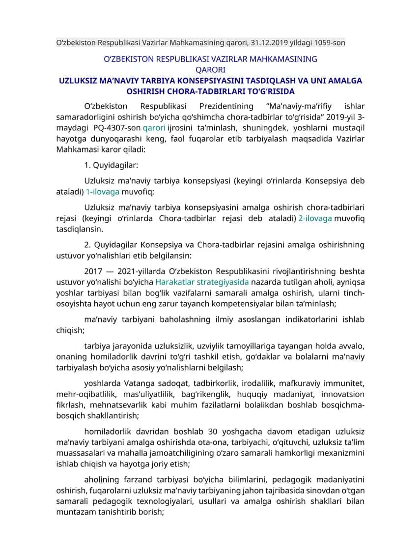 Uzluksiz ma’naviy tarbiya konsepsiyasi 1