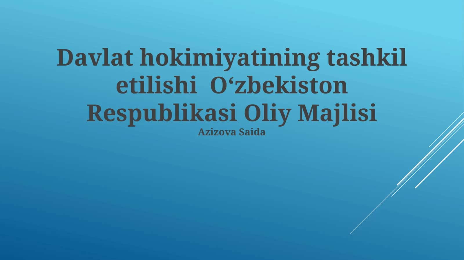 Oliy Kengashning Davlat Hokimiyatidagi Rol va Vazifalari 1