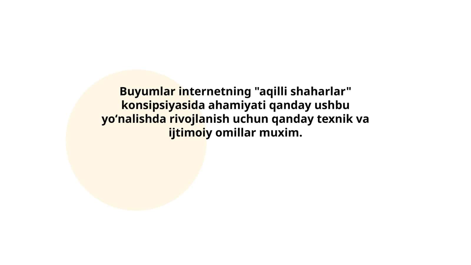 Buyumlar internet va aqlli shaharlar: umumiy ko'rinish 1