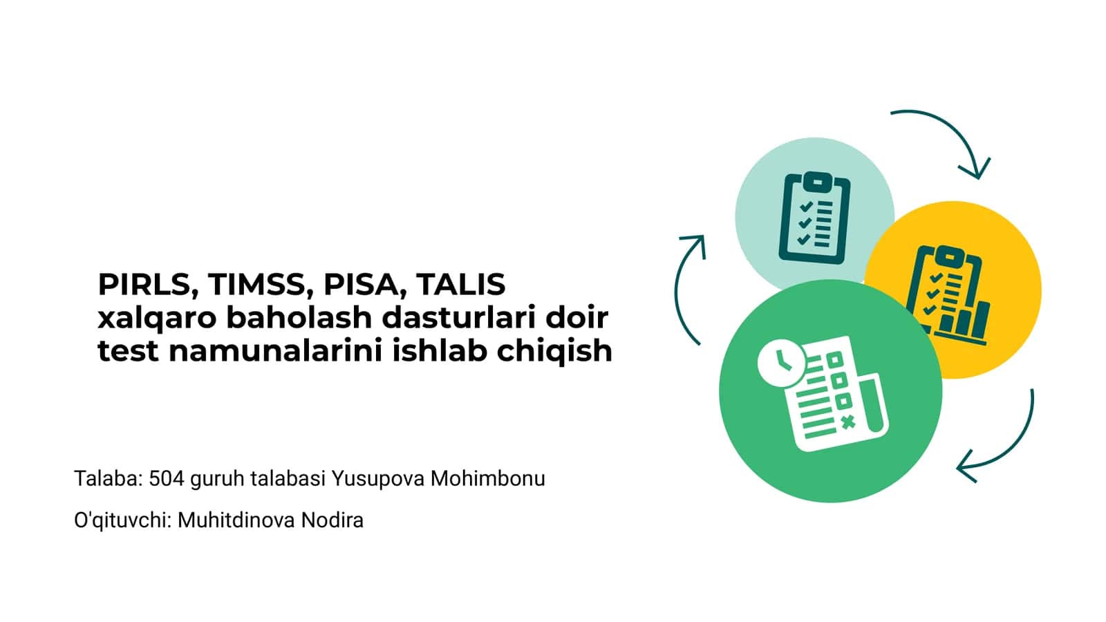 PIRLS, TIMSS, PISA va TALIS xalqaro baholash dasturlari 1