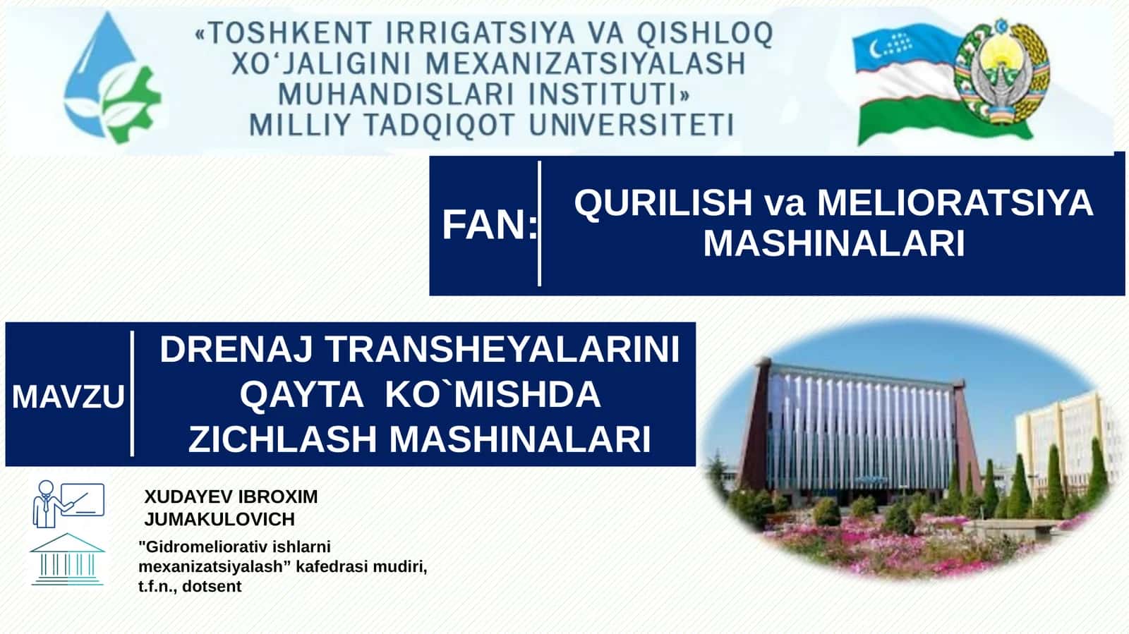 DRENAJTRANSHEYALARINIQAYTA KO`MISHDA ZICHLASH MASHINALARI 1