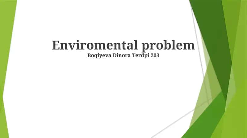 Enviromental problem 1