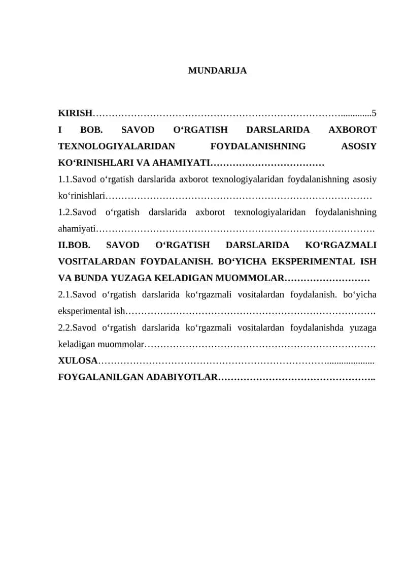 Savod O‘rgatish Darslari 1