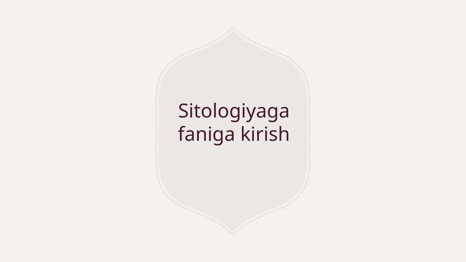 Sitologiyaga Faniga Kirish 1