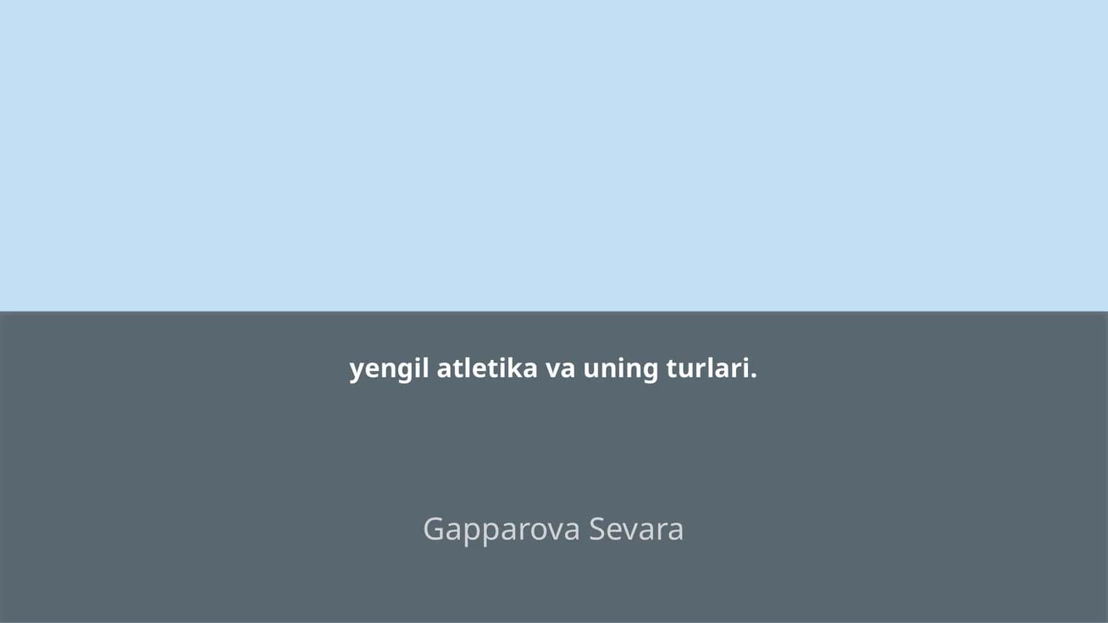 Yengil Atletika va uning Turlari 1
