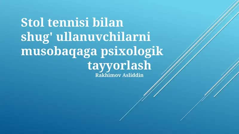 Psixologik tayyorgarlik dasturi 1