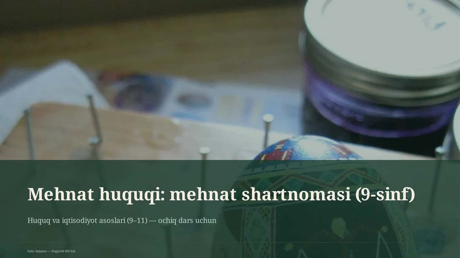Mehnat huquqi: mehnat shartnomasi (9-sinf) 1
