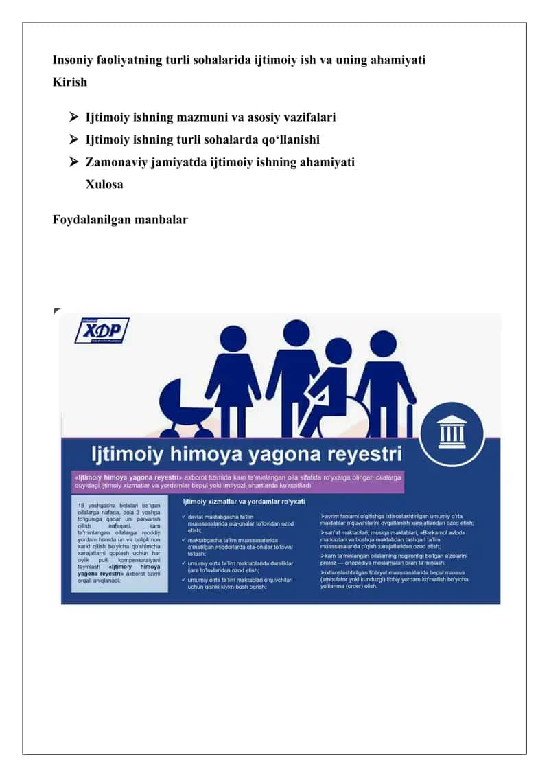 Ijtimoiy ishning ahamiyati 1