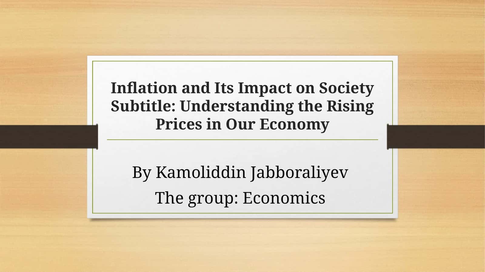 Inflation and Its Impact on Society 1