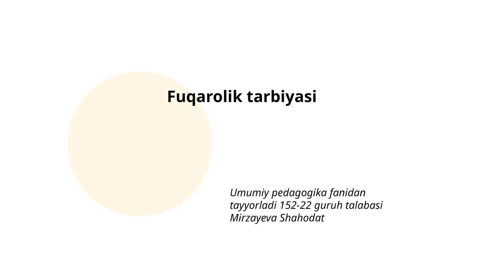 Fuqarolik tarbiyasi 1
