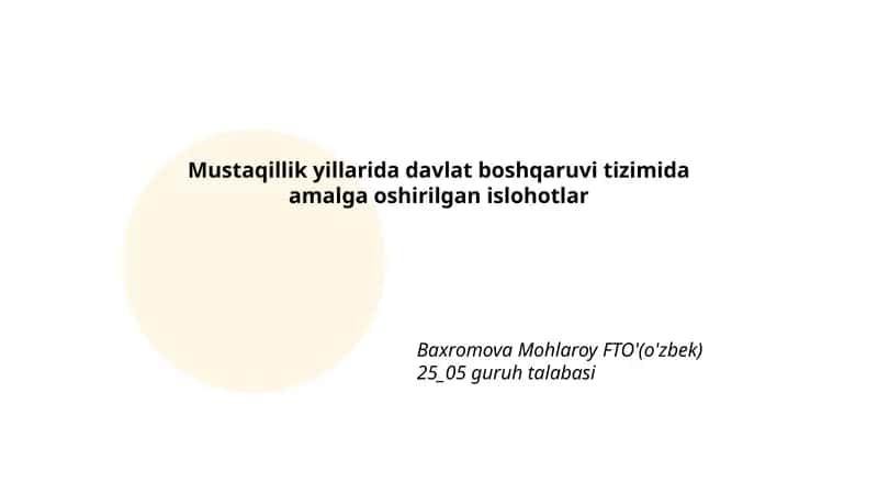 Konstitutsiyaviy islohotlar va hokimiyatlar taqsimoti 1