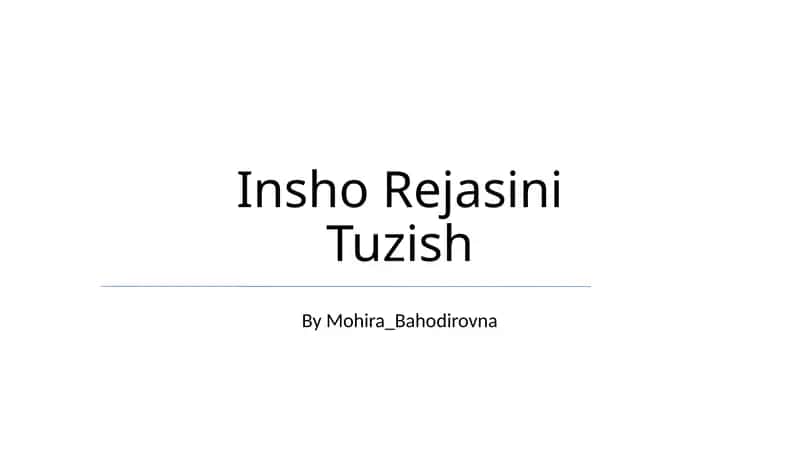 Insho Rejasini Tuzish 1