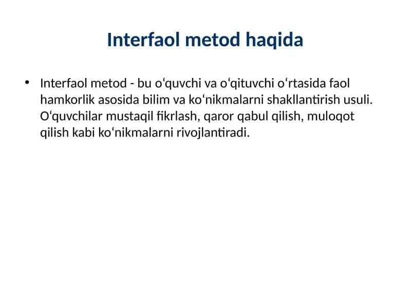 Interfaol metod 1