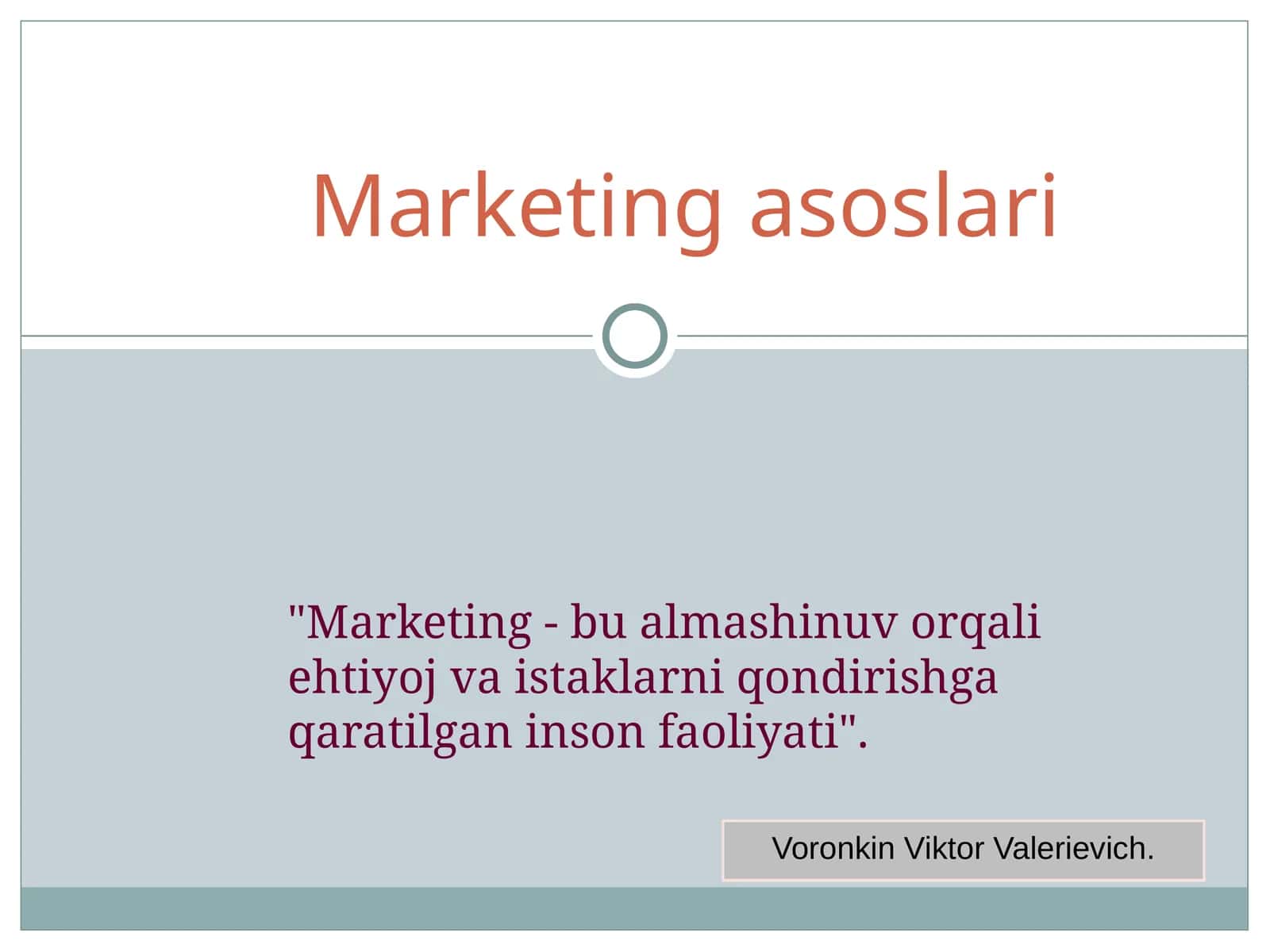 Marketing asoslari 1