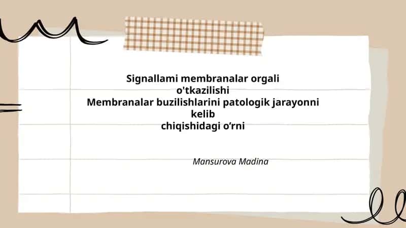 Signallami membranalar orgali o'tkazilishi 1