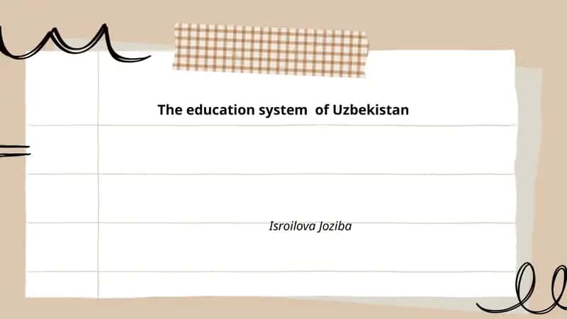 The education system of Uzbekistan 1