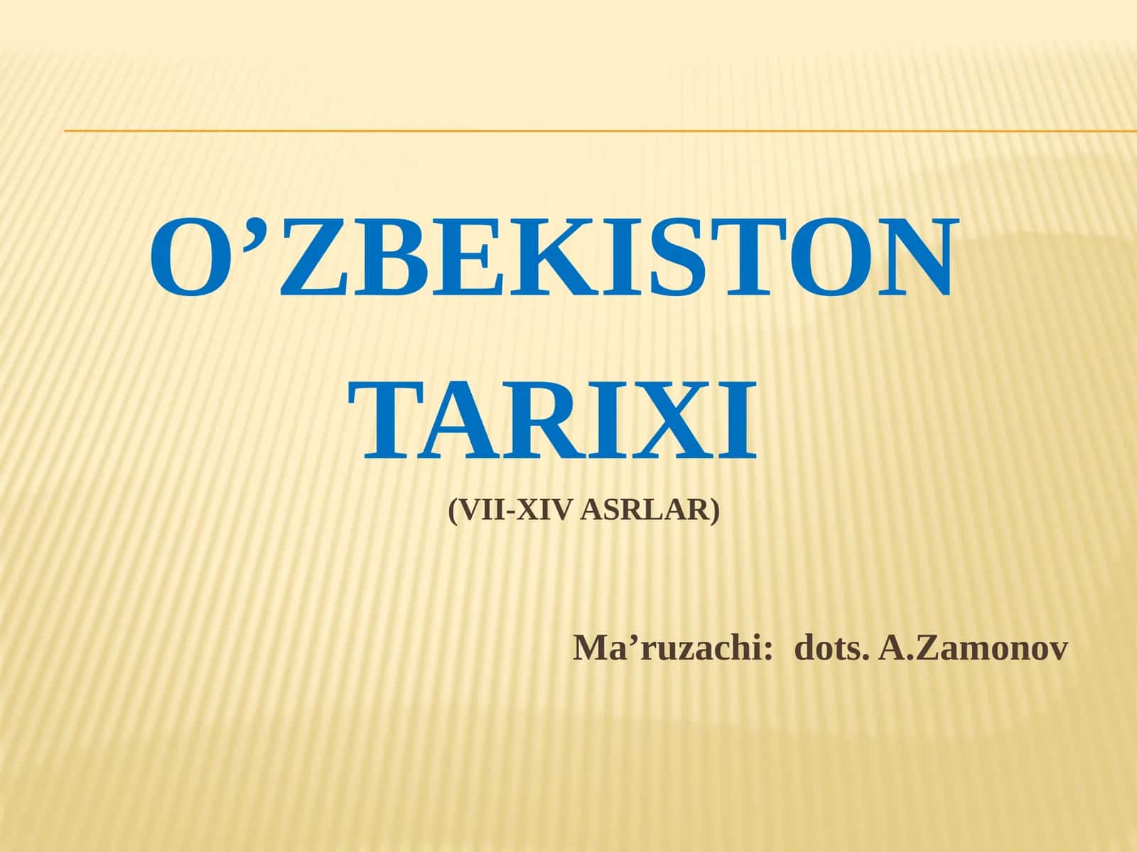 TARIXI (VII-XIV ASRLAR) 1