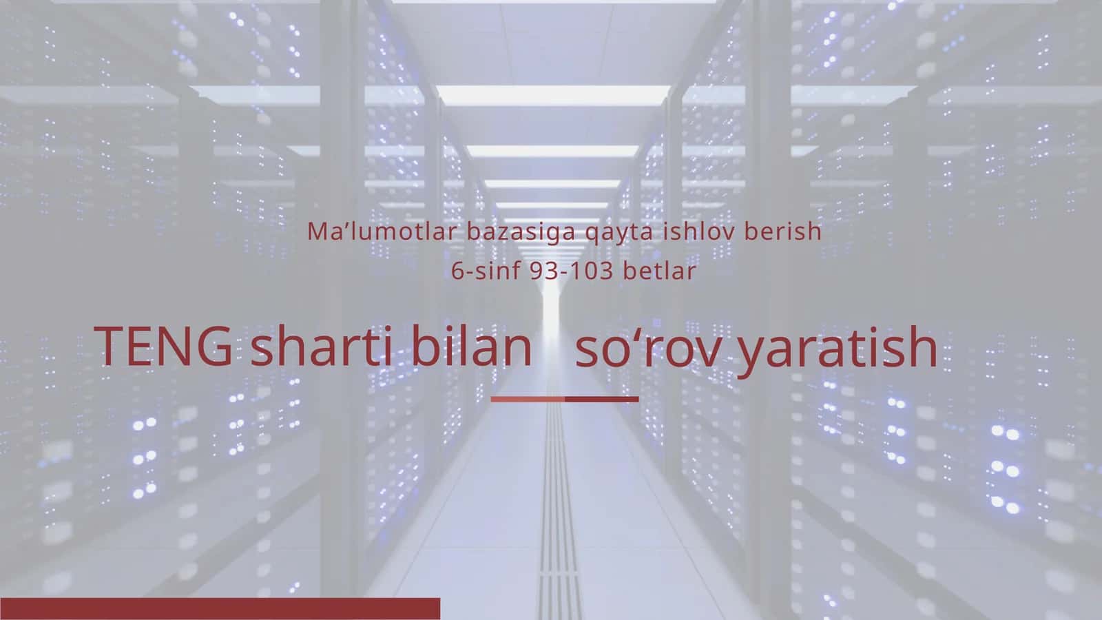 TENG sharti bilan soʻrov yaratish 1