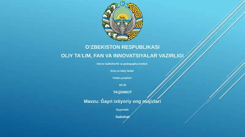 Ongning beixtiyoriy mo'jizalari 1