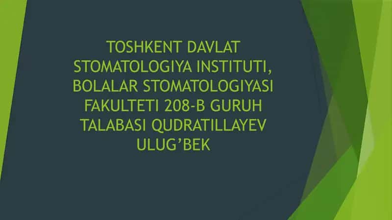 BLEK BO’YICHA V SINFLI KARIES KOVAKLARNI RESTAVRATSIYA QILISHNING KLINIK TAMOYILLARI 1
