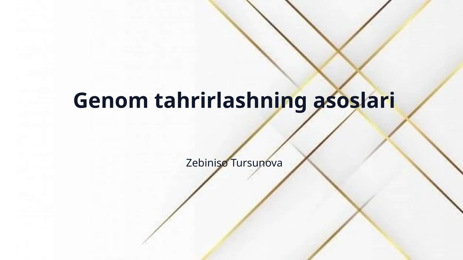 Genom tahrirlashning asoslari 1